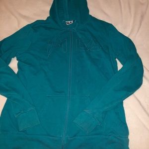 Teal Fila zip up sweater Size XXLarge